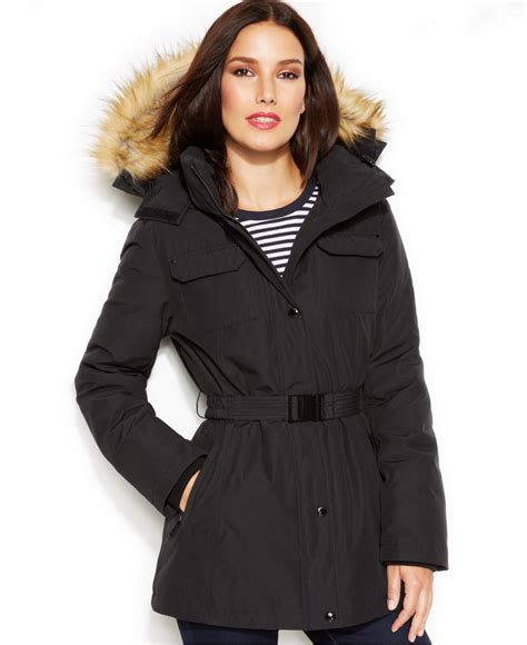 michael michael kors faux fur trimmed hooded parka|Faux Fur.